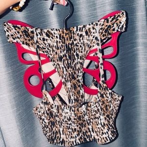 Cute two pieces swimsuit.